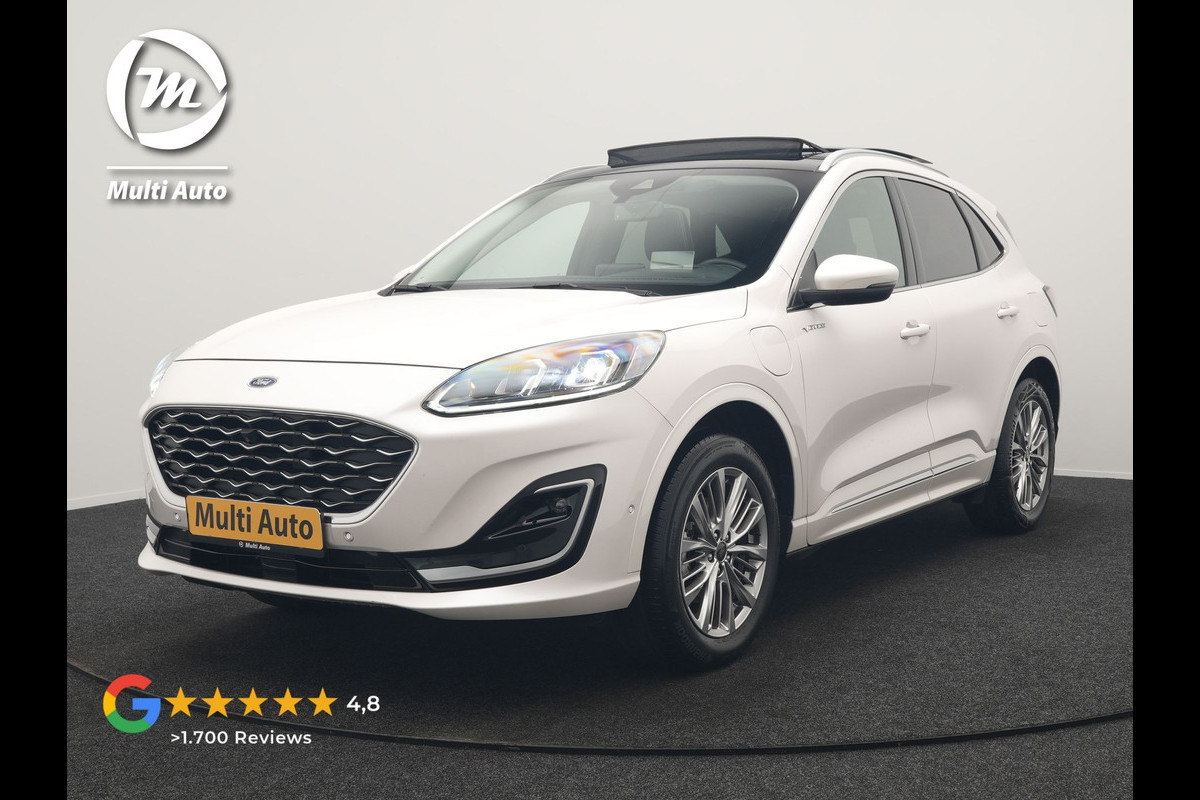 Ford Kuga 2.5 Vignale PHEV 225pk Dealer O.H. | Trekhaak Afn. | Panodak | Adaptive Cruise | Head Up | 360 Camera | Bang & Olufsen | Lederen Sportstoelen Memory & Verwarmd | Keyless | Achterbank Verwarmd | Blis | Stuur Verwarmd | Navigatie | DAB | Plug In Hybrid |