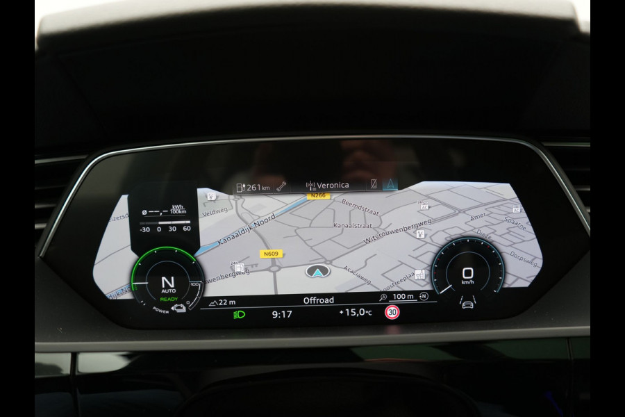 Audi e-tron 50 Quattro 2x S Line 313pk 71 kWh Dealer O.H INCL BTW | Luchtvering | Panodak | Head Up | Adaptive Cruise | Sfeerverlichting | Lederen Sportstoelen Verwarmd | Keyless | Navigatie | 20"L.M | DAB | Virtual |