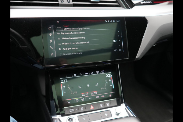 Audi e-tron 50 Quattro 2x S Line 313pk 71 kWh Dealer O.H INCL BTW | Luchtvering | Panodak | Head Up | Adaptive Cruise | Sfeerverlichting | Lederen Sportstoelen Verwarmd | Keyless | Navigatie | 20"L.M | DAB | Virtual |