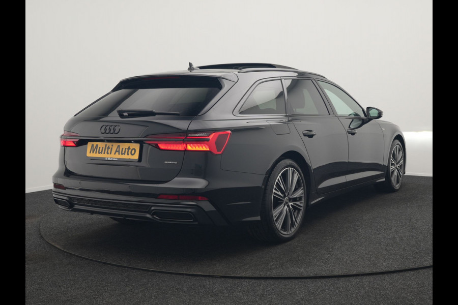 Audi A6 Avant 50 TFSI e Quattro S Line PHEV 300pk Dealer O.H. | Panodak | Adaptive Cruise | Head Up | Camera | Bang & Olufsen | Lederen Comfortzetels Memory & Ventilatie | Sfeerverlichting | Blis | Stoelen & Stuur Verwarmd | Apple Carplay | DAB | Plug In Hybrid |