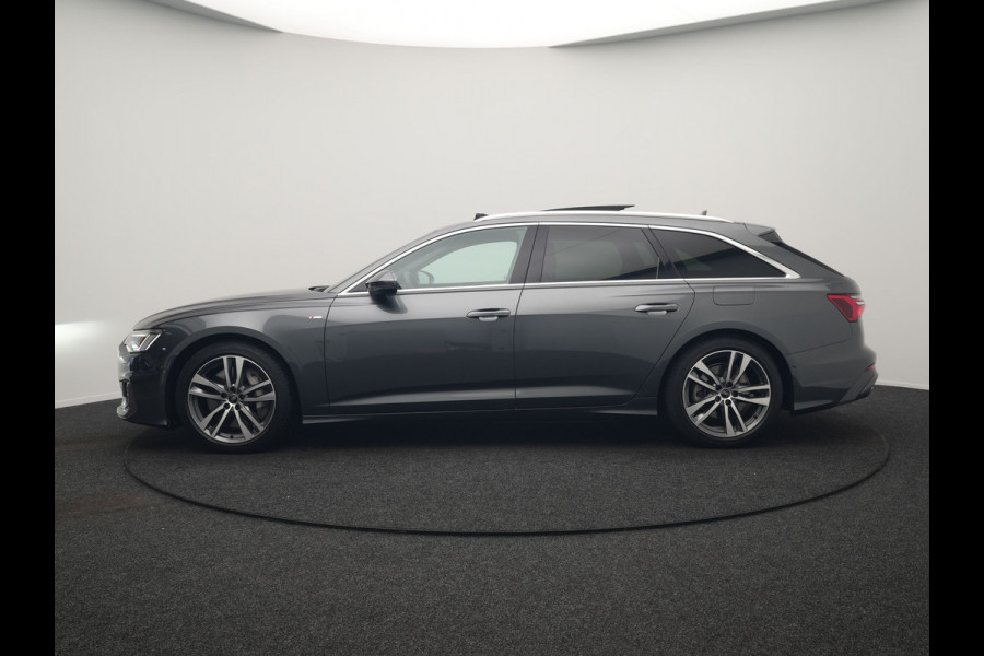 Audi A6 Avant 50 TFSI e quattro S-Line PHEV 300pk Dealer O.H | Panodak | Head Up | Adaptive Cruise | Lederen Sportstoelen Memory & Verwarmd | S Sportstuur Verwarmd | Apple Carplay | Blis | Sfeerverlichting | Keyless | Navigatie | Virtual | DAB | 19" L. | Plug In Hybrid |