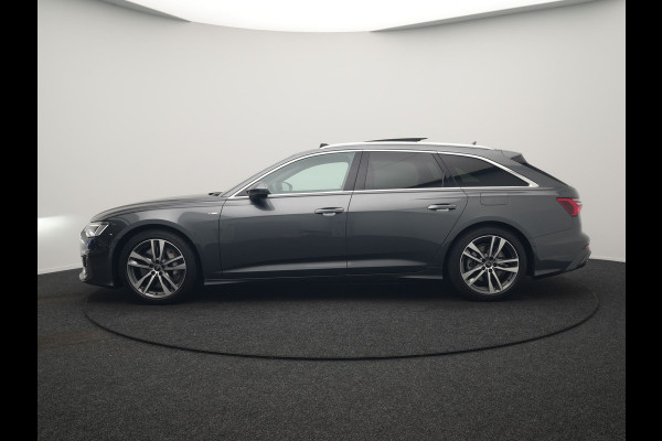 Audi A6 Avant 50 TFSI e quattro S-Line PHEV 300pk Dealer O.H | Panodak | Head Up | Adaptive Cruise | Lederen Sportstoelen Memory & Verwarmd | S Sportstuur Verwarmd | Apple Carplay | Blis | Sfeerverlichting | Keyless | Navigatie | Virtual | DAB | 19" L. | Plug In Hybrid |