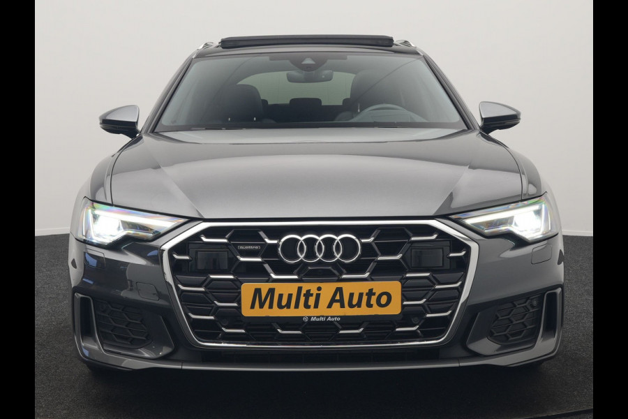 Audi A6 Avant 50 TFSI e quattro S-Line PHEV 300pk Dealer O.H | Panodak | Head Up | Adaptive Cruise | Lederen Sportstoelen Memory & Verwarmd | S Sportstuur Verwarmd | Apple Carplay | Blis | Sfeerverlichting | Keyless | Navigatie | Virtual | DAB | 19" L. | Plug In Hybrid |