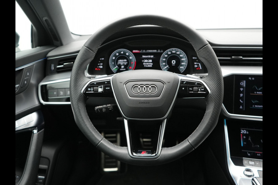 Audi A6 Avant 50 TFSI e quattro S-Line PHEV 300pk Dealer O.H | Panodak | Head Up | Adaptive Cruise | Lederen Sportstoelen Memory & Verwarmd | S Sportstuur Verwarmd | Apple Carplay | Blis | Sfeerverlichting | Keyless | Navigatie | Virtual | DAB | 19" L. | Plug In Hybrid |