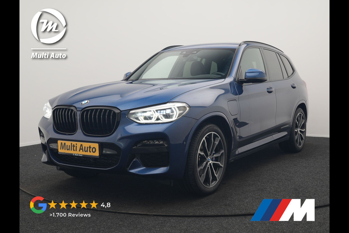 BMW X3 xDrive30e M Sport PHEV 293pk Dealer O.H. | Trekhaak Af Fabriek | Head Up | Camera | Sportstoelen Verwarmd | Harman & Kardon | Keyless | Blis | Apple Carplay | Sfeerverlichting | Cruise Control | 20''L.M. | Navigatie | DAB | Plug In Hybrid |