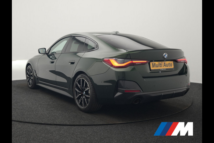 BMW 4 Serie Gran Coupé 430i M Sport 245pk Dealer O.H Sanremo Green | Panodak | Lederen Competition Stoelen Memory & Verwarmd | Adaptive Onderstel | 360 Camera | Harman & Kardon | 19" L.M | Carbon | Apple Carplay | Navigatie | Blis | Virtual | DAB |