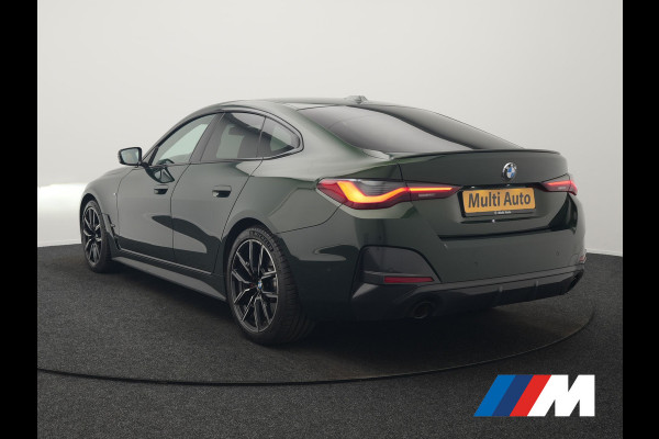 BMW 4 Serie Gran Coupé 430i M Sport 245pk Dealer O.H Sanremo Green | Panodak | Lederen Competition Stoelen Memory & Verwarmd | Adaptive Onderstel | 360 Camera | Harman & Kardon | 19" L.M | Carbon | Apple Carplay | Navigatie | Blis | Virtual | DAB |