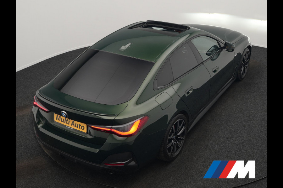 BMW 4 Serie Gran Coupé 430i M Sport 245pk Dealer O.H Sanremo Green | Panodak | Lederen Competition Stoelen Memory & Verwarmd | Adaptive Onderstel | 360 Camera | Harman & Kardon | 19" L.M | Carbon | Apple Carplay | Navigatie | Blis | Virtual | DAB |
