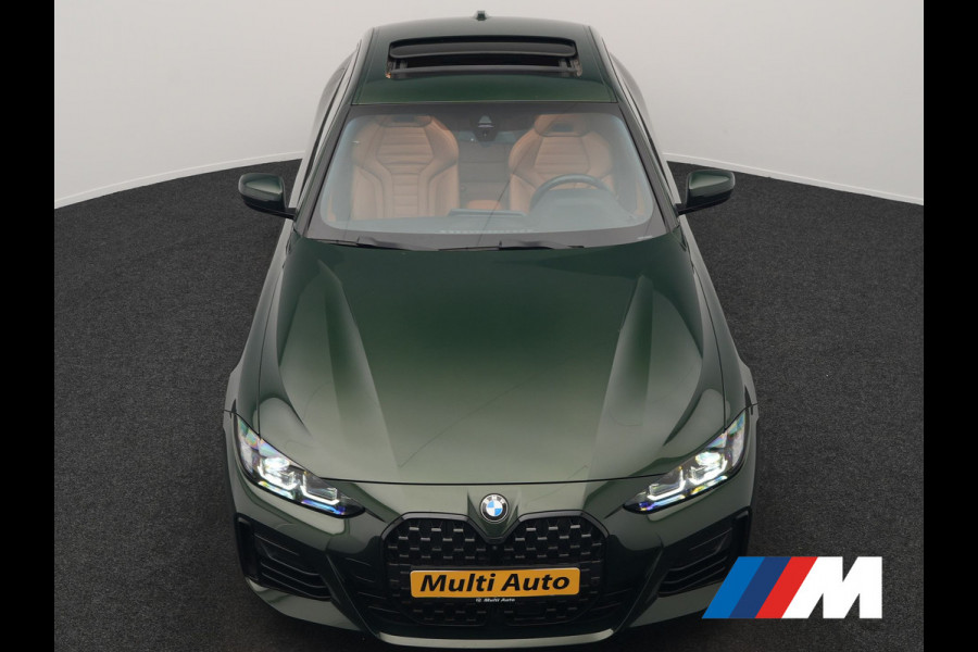 BMW 4 Serie Gran Coupé 430i M Sport 245pk Dealer O.H Sanremo Green | Panodak | Lederen Competition Stoelen Memory & Verwarmd | Adaptive Onderstel | 360 Camera | Harman & Kardon | 19" L.M | Carbon | Apple Carplay | Navigatie | Blis | Virtual | DAB |