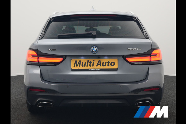 BMW 5 Serie Touring 530e xDrive M Sport PHEV 293pk Dealer O.H. | Panodak | Head Up | Laser LED | 360 Camera | Harman & Kardon | Sfeerverlichting | Alcantara Sportstoelen Verwarmd | Keyless | Blis | Virtual | Navigatie | DAB | Plug In Hybrid
