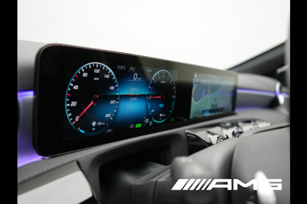 Mercedes-Benz A-Klasse 250 e **SONDERFARBE!** AMG Limited PHEV 218pk | Adaptive Cruise | Head Up | Multi Beam LED | Alcantara Sportstoelen Verwarmd | Night Pakket | Sfeerverlichting | MBUX | Apple Carplay | Widescreen Navi | 19"L.M | Mountaingrau Magno | Plug
