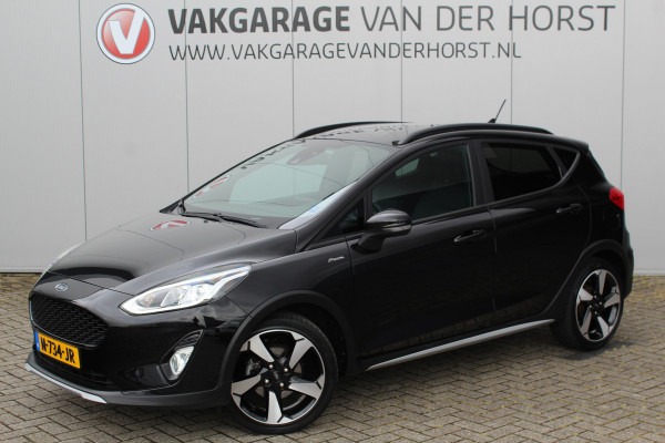 Ford Fiesta 1.0-95pk EcoBoost Active X. Zeer nette Ford Fiesta Active, slechts 41.000km. Autm. airco, All season banden, LM wielen, Stoel-, stuur- en voorraamverw., LED verl., Telefoonvoorb., Navigatie, Cruise control etc.