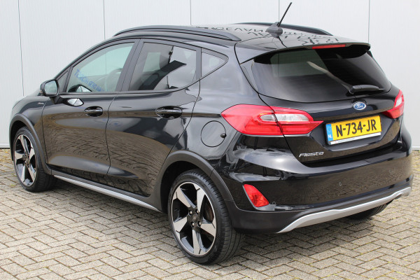 Ford Fiesta 1.0-95pk EcoBoost Active X. Zeer nette Ford Fiesta Active, slechts 41.000km. Autm. airco, All season banden, LM wielen, Stoel-, stuur- en voorraamverw., LED verl., Telefoonvoorb., Navigatie, Cruise control etc.
