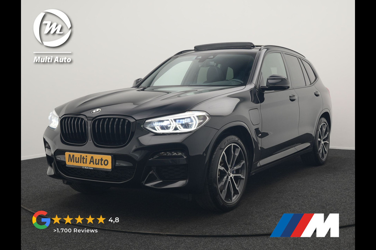 BMW X3 xDrive30e M Sport PHEV 293pk Dealer O.H. | Trekhaak Af Fabriek | Panodak | Head Up | 360 Camera | Adaptief Onderstel | Lederen Sportstoelen Memory & Verwarmd | Sfeerverlichting | Stuur Verwarmd | Keyless | Blis | Apple Carplay | Plug In Hybrid |