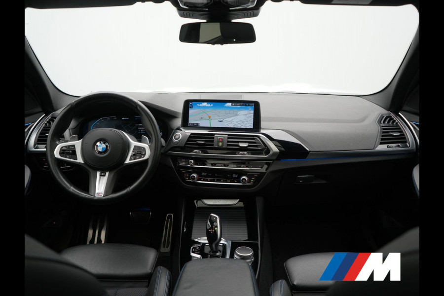 BMW X3 xDrive30e M Sport PHEV 293pk Dealer O.H. | Trekhaak Af Fabriek | Panodak | Head Up | 360 Camera | Adaptief Onderstel | Lederen Sportstoelen Memory & Verwarmd | Sfeerverlichting | Stuur Verwarmd | Keyless | Blis | Apple Carplay | Plug In Hybrid |