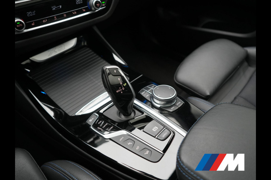 BMW X3 xDrive30e M Sport PHEV 293pk Dealer O.H. | Trekhaak Af Fabriek | Panodak | Head Up | 360 Camera | Adaptief Onderstel | Lederen Sportstoelen Memory & Verwarmd | Sfeerverlichting | Stuur Verwarmd | Keyless | Blis | Apple Carplay | Plug In Hybrid |