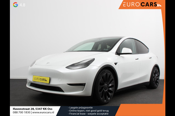 Tesla Model Y Performance Long Range AWD 75 kWh Climate control Adaptieve cruise control Achteruitrijcamera Panoramadak Keyless Stuurverwarming Stoelverwarming LED Navigatie Parkeersensoren Trekhaak