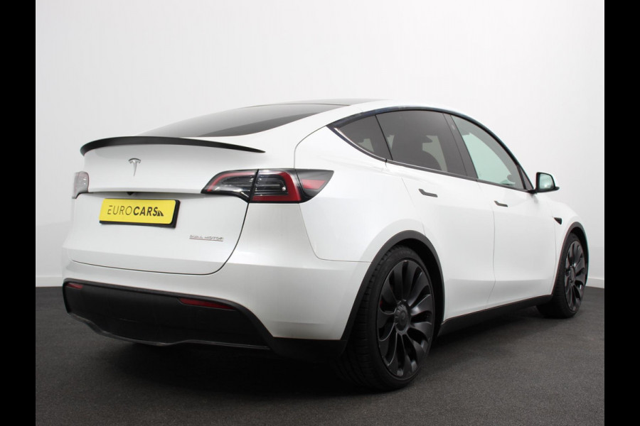 Tesla Model Y Performance Long Range AWD 75 kWh Climate control Adaptieve cruise control Achteruitrijcamera Panoramadak Keyless Stuurverwarming Stoelverwarming LED Navigatie Parkeersensoren Trekhaak