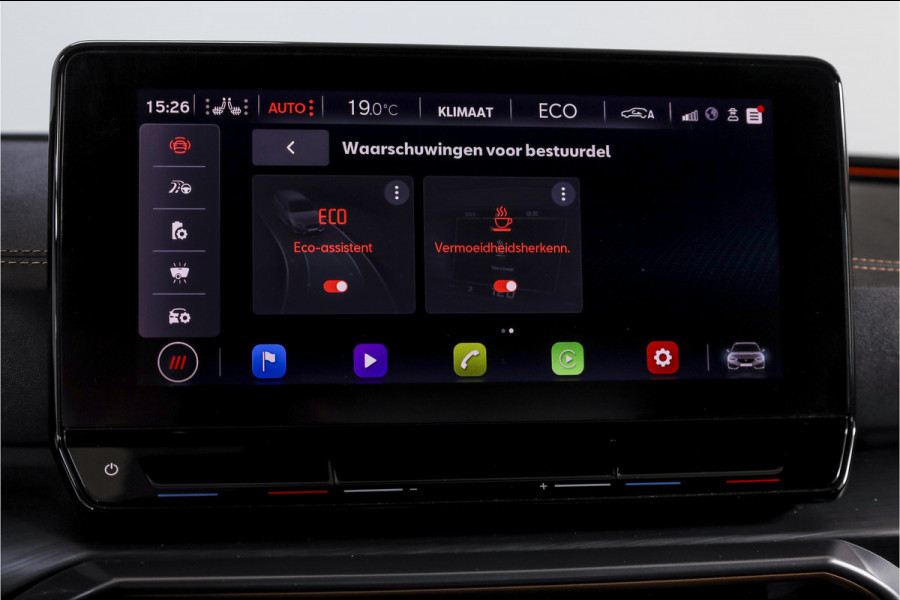 CUPRA Leon Sportstourer 1.4 e-Hybrid 245 PK VZ Performance | Elek. Trekhaak | Memory | Dig. Cockpit | Adapt. Cruise | Stoel-+Stuurverw. | Leder | Camera | NAV+App. Connect | ECC | LM 19" |