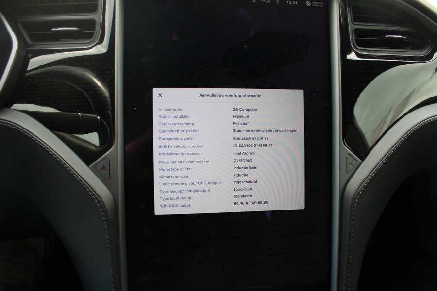 Tesla Model S 75D Base / Autopilot 2.5 / Panoramadak / Camera / Premium Audio / Luchtvering / Navigatie / 19'' / Stoelverwarming / Keyless