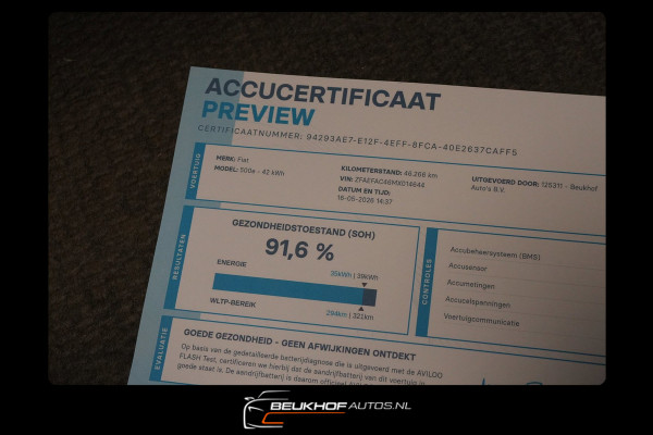 Fiat 500 RED 42 kWh Carplay Camera Panoramadak Soh 91.6%