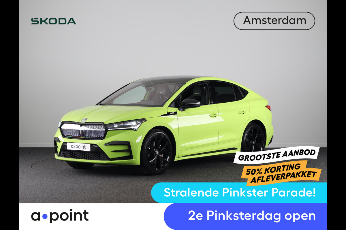 Škoda ENYAQ Coupé iV 80 RS 299pk | SoH 93% | Panoramadak | Elektrisch verstelbare stoelen met geheugen | Verwarmbare voorstoelen en achterbank |
