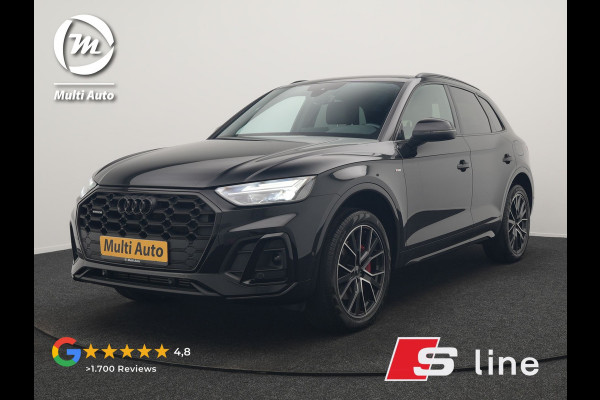 Audi Q5 50 TFSI e S edition PHEV 300pk Dealer O.H. | Trekhaak Af Fabriek | Camera | Lederen Sportstoelen Verwarmd | Sfeerverlichting | Keyless | Blis | Navigatie | DAB | 20"L.M | Virtual | Plug In Hybrid |