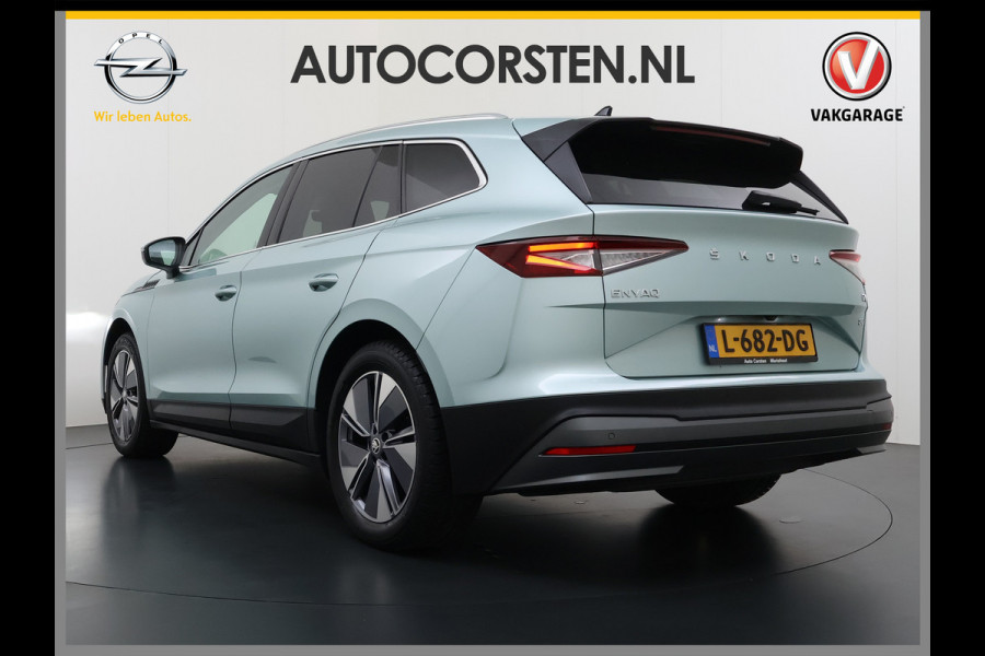 Škoda ENYAQ iV 80 SOH 90% Panoramadak 3-Zone Ecc Adap.Cruise Camera Navi Apple Carplay Android Auto Pdc Stoel+Stuurverwarming Lmv Led Privacy Glas Keyless advanced Dodehoek detectie File assistent Verkeersbord detectie 1e Eigenaar Dealeronderhouden Origineel Nederlandse Auto