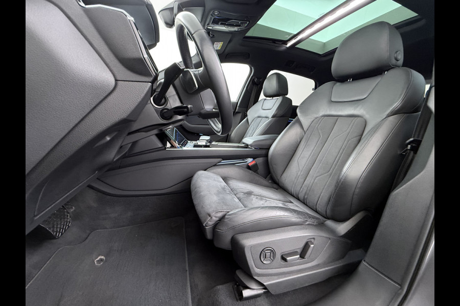 Audi e-tron 55 Quattro Advanced Edition Plus 95kWh Panoramadak Leder/Alcantara Adap.Cruise Camera Apple Carplay Android Auto Navi Ecc SOH 86 Elek.Stoelen+Memory+Verwarmd Elek.Achterklep Lmv 21" Keyless Privacy Glas Led DAB Dealeronderhouden Origineel Nederlandse Auto