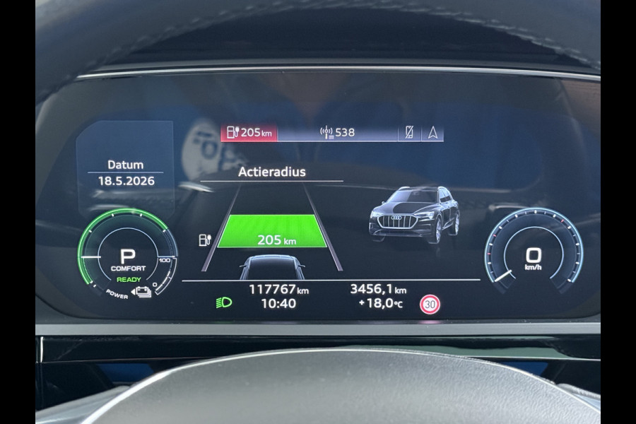 Audi e-tron 55 Quattro Advanced Edition Plus 95kWh Panoramadak Leder/Alcantara Adap.Cruise Camera Apple Carplay Android Auto Navi Ecc SOH 86 Elek.Stoelen+Memory+Verwarmd Elek.Achterklep Lmv 21" Keyless Privacy Glas Led DAB Dealeronderhouden Origineel Nederlandse Auto