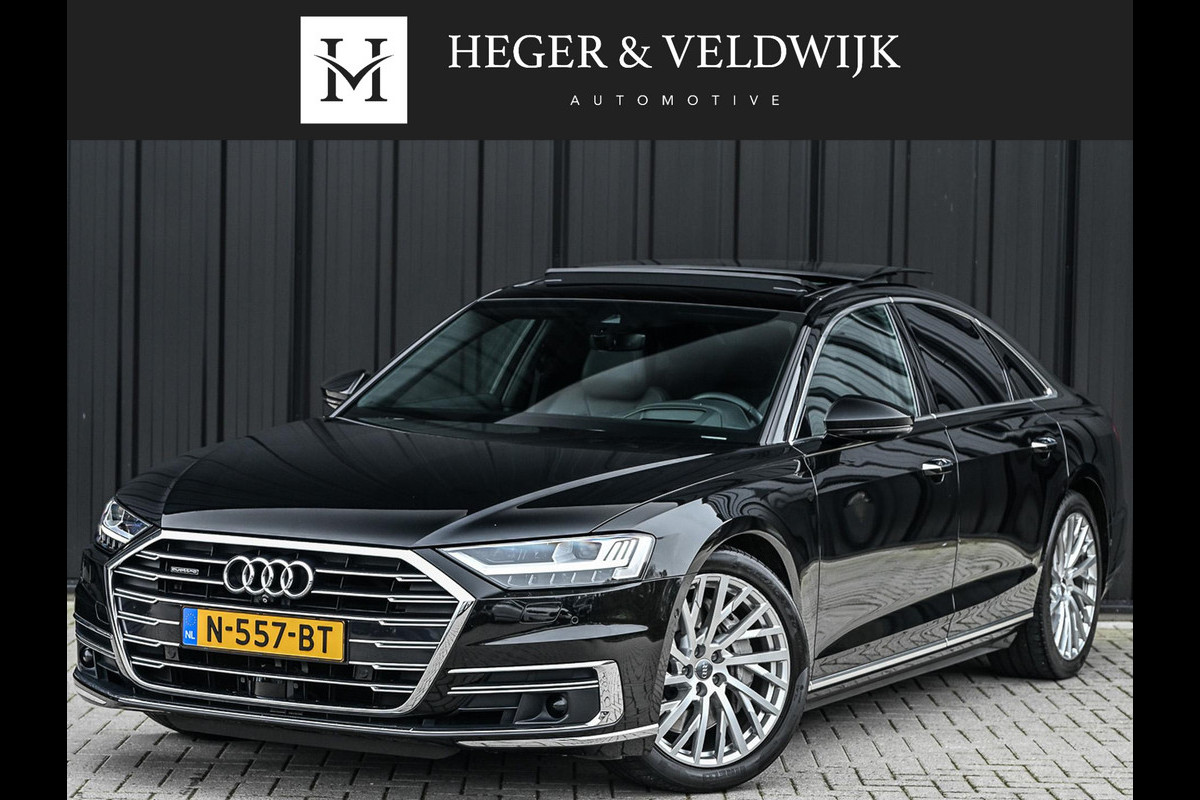 Audi A8 55 TFSI quattro Pro Line Plus 55 TFSI QUATTRO PRO LINE PLUS | LUCHTVERING | STANDKACHEL | VIRTUAL COCKPIT | LUCHTVERING | ADAPTIVE CRUISE | STOELVERWARMING EN -VENTILATIE | MASSAGE | 360 CAMERA | PANORAMADAK | LED | STUURVERWARMING | HEAD-UP | AMBIANCE INTERIEUR | SOFT-CLOSE |