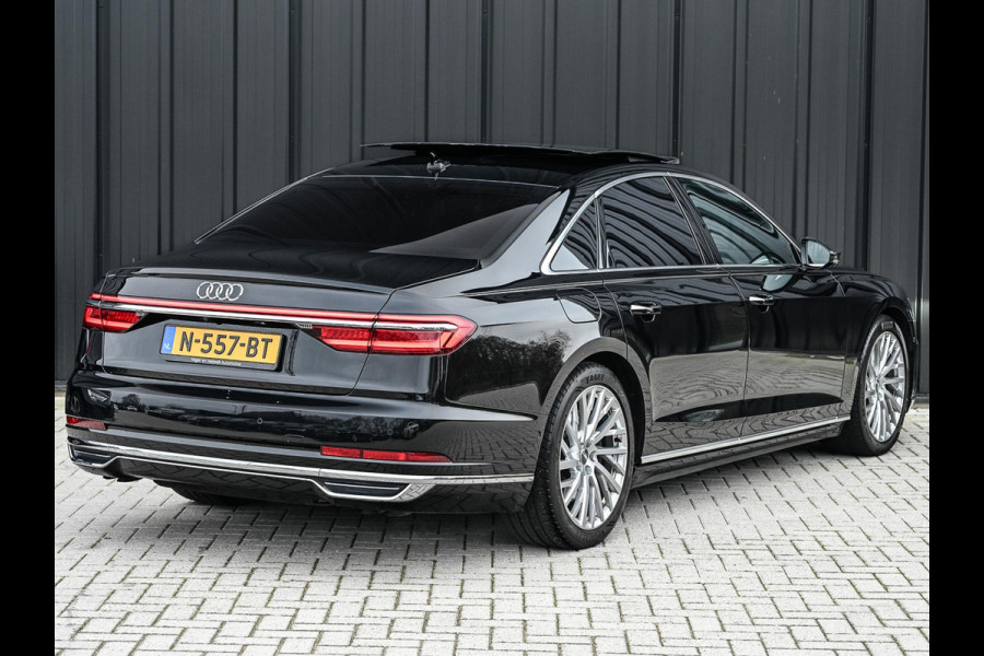Audi A8 55 TFSI quattro Pro Line Plus 55 TFSI QUATTRO PRO LINE PLUS | LUCHTVERING | STANDKACHEL | VIRTUAL COCKPIT | LUCHTVERING | ADAPTIVE CRUISE | STOELVERWARMING EN -VENTILATIE | MASSAGE | 360 CAMERA | PANORAMADAK | LED | STUURVERWARMING | HEAD-UP | AMBIANCE INTERIEUR | SOFT-CLOSE |