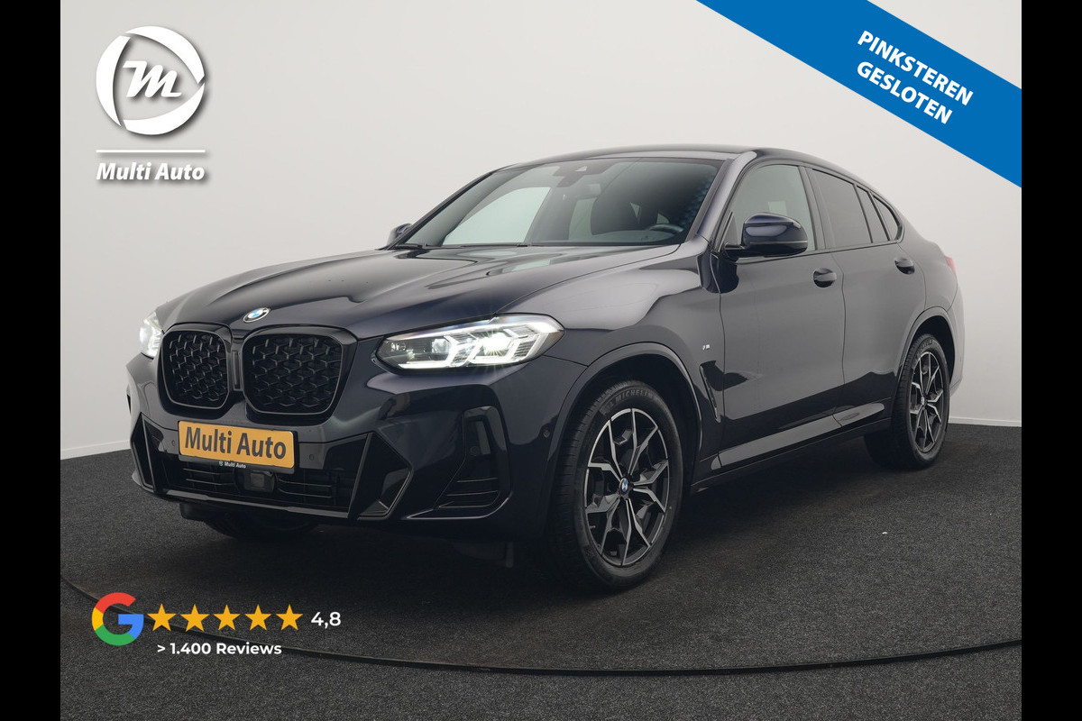 BMW X4 xDrive20i M Sport 184pk Dealer O.H. Carbon Schwarz Metallic | Adaptive Cruise | Camera | Sfeerverlichting | Lederen Sportstoelen Verwarmd | Apple Carplay | Virtual Cockpit | Navigatie | DAB | 19"L.M |