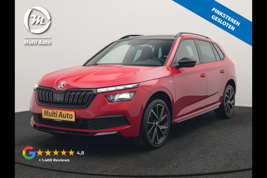 Škoda Kamiq 1.0 TSI Monte Carlo 116pk DSG Dealer O.H. | Panodak | Apple Carplay | RS Sportstoelen Verwarmd | LED Koplampen | Cruise Control | DAB | 18"L.M |