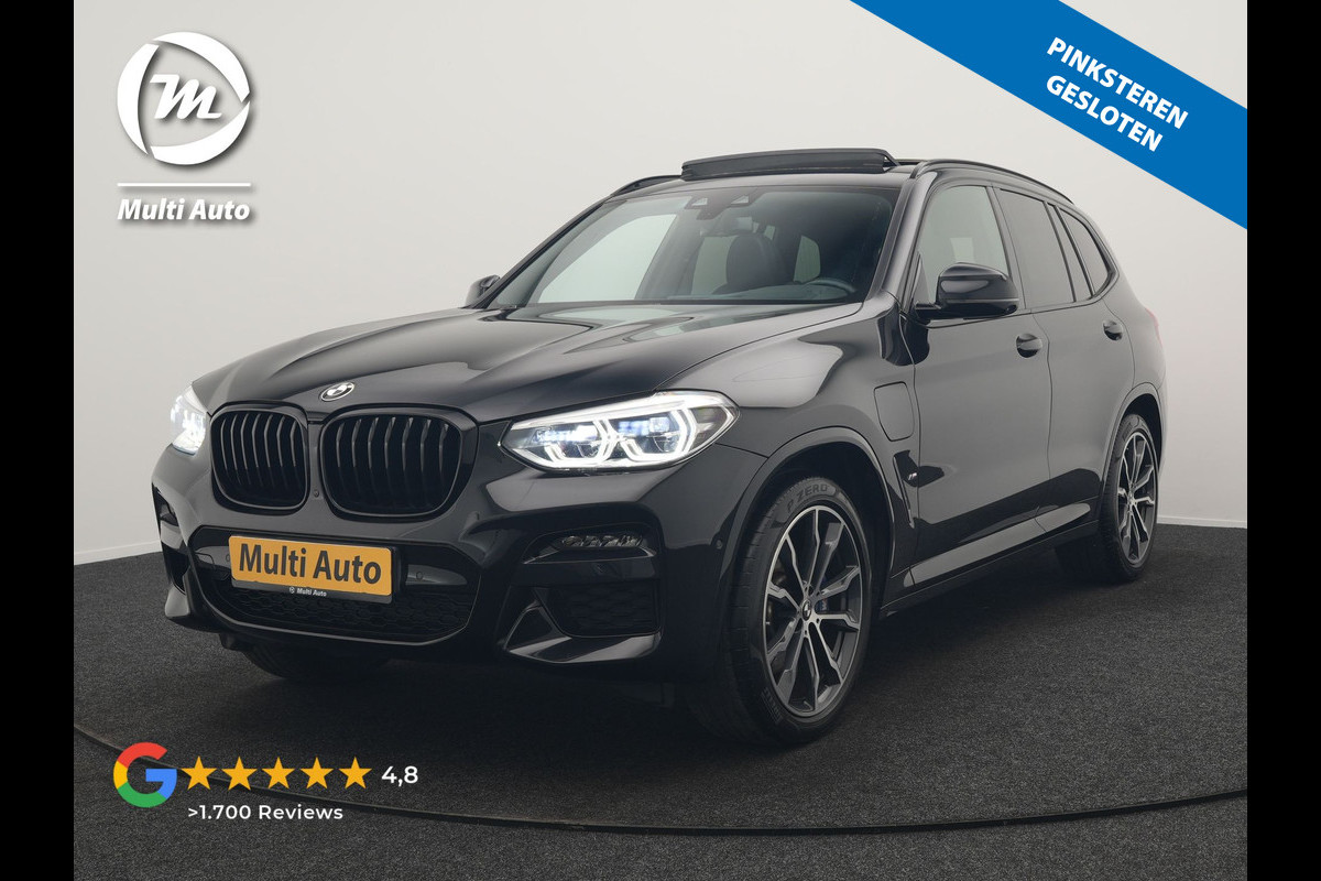 BMW X3 xDrive30e M Sport PHEV 293pk Dealer O.H. | Trekhaak Af Fabriek | Panodak | Head Up | 360 Camera | Adaptief Onderstel | Lederen Sportstoelen Memory & Verwarmd | Sfeerverlichting | Stuur Verwarmd | Keyless | Blis | Apple Carplay | Plug In Hybrid |