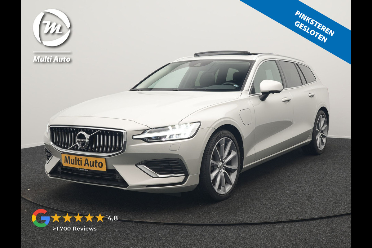Volvo V60 T6 Recharge AWD Inscription PHEV Long Range 350pk Dealer O.H | Trekhaak Af Fabriek | Panodak | 360 Camera | Harman / Kardon | Lederen Sportstoelen & Stuur Verwarmd | Keyless | Apple Carplay | Virtual | Navigatie | DAB+ | 19"L.M | Plug In Hybrid |