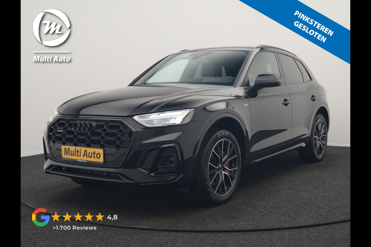 Audi Q5 50 TFSI e S edition PHEV 300pk Dealer O.H. | Trekhaak Af Fabriek | Camera | Lederen Sportstoelen Verwarmd | Sfeerverlichting | Keyless | Blis | Navigatie | DAB | 20"L.M | Virtual | Plug In Hybrid |
