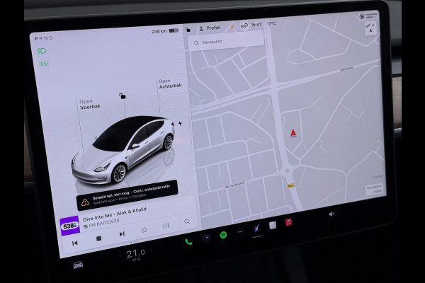 Tesla Model 3 Standard RWD Plus LFP Accu SOH 90,5% Warmtepomp Lmv 19" Elek.Achterklep Leder Panoramadak Navi Ecc Camera's Navi Ecc Pdc Traffic Aware Cruise + Aut.Sturen Lmv Led Elek.Stoelen+Memory+Verwarmd Dealeronderhouden Origineel Nederlandse Auto Garantie op Accu en Motor tot 21-6-2030/160.000km