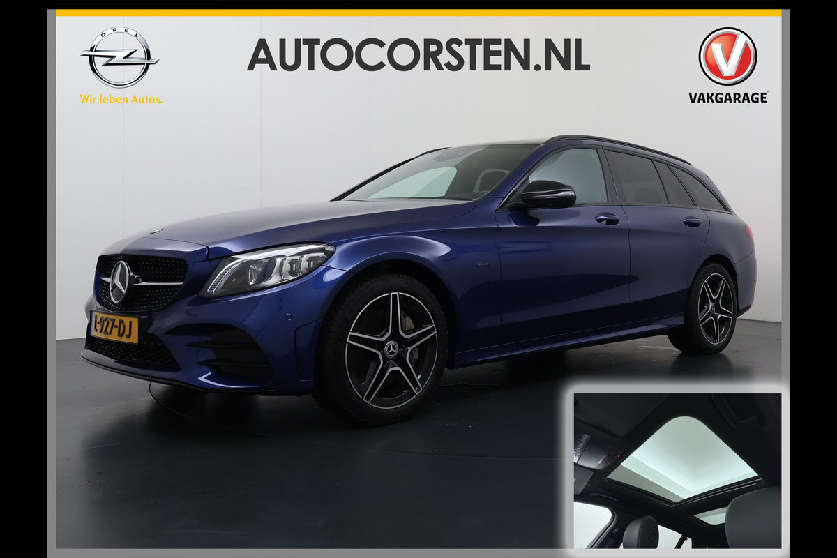 Mercedes-Benz C-Klasse Estate 300 EQ Hybrid Business Sol. AMG Night Ltd Panoramadak Trekhaak Navi 360°Camera Stoelverwarming Apple Carplay Android Auto Matrix Led Lmv Privacy Glas Elek. Privacy Glas Bluetooth Elek.Achterklep Led 1.800KG Trekgewicht 1e Eigenaar Dealeronderhouden Origineel Nederlandse Auto