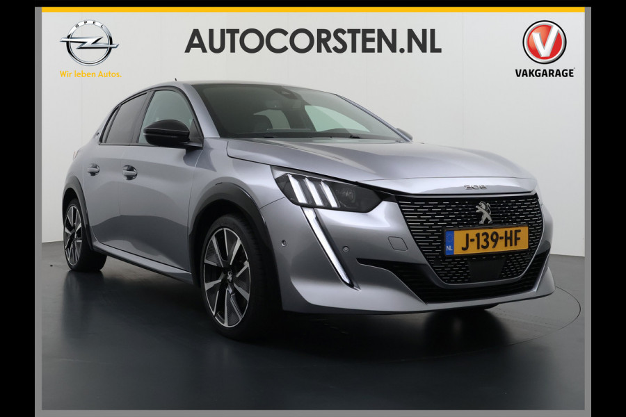 Peugeot e-208 EV GT 350 50 kWh SOH 89% Adap.Cruise 3D-Navi Stoelverwarming 360°Camera Apple Carplay Android Auto Ecc Pdc Privacy Glas Led Isofix DAB Lane Assist Keyless DAB+ 1e Eigenaar Dealeronderhouden Origineel Nederlandse Auto
