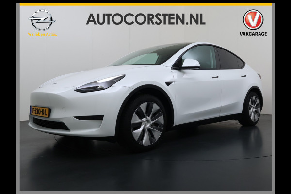 Tesla Model Y RWD 300PK LFP Accu SOH 92,5% Trekhaak Warmtepomp Leder Navi Ecc Adap.Cruise Panoramadak Camera's Stuur+Stoelverwarming Led Traffic-Aware Cruise Control Toybox Elek.Achterklep 1.600KG Trekgewicht 1e Eigenaar Origineel Nederlandse Auto