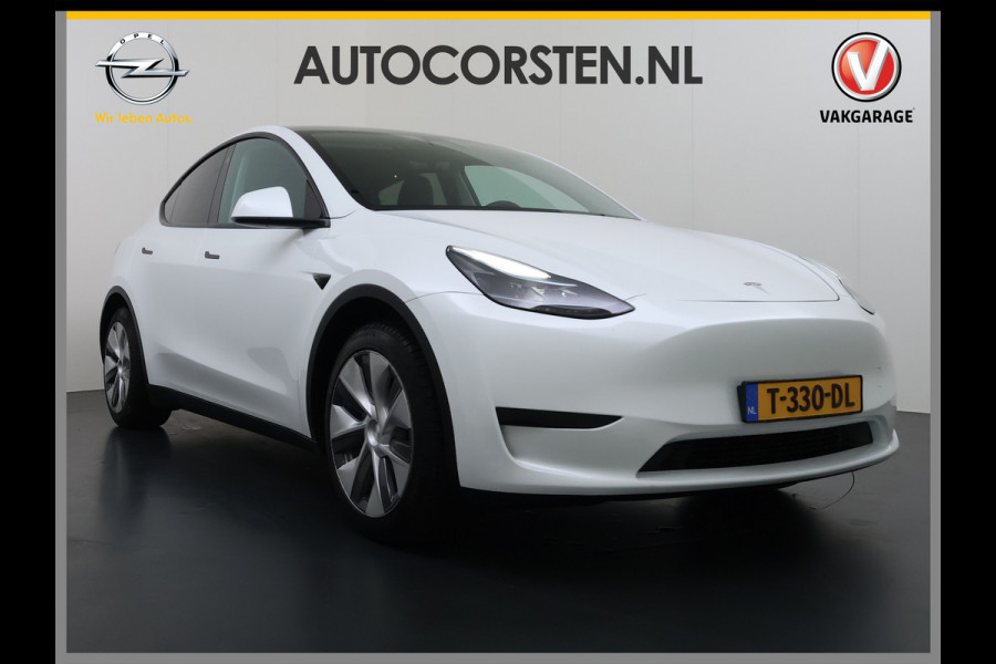 Tesla Model Y RWD 300PK LFP Accu SOH 92,5% Trekhaak Warmtepomp Leder Navi Ecc Adap.Cruise Panoramadak Camera's Stuur+Stoelverwarming Led Traffic-Aware Cruise Control Toybox Elek.Achterklep 1.600KG Trekgewicht 1e Eigenaar Origineel Nederlandse Auto
