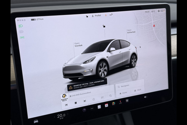 Tesla Model Y RWD 300PK LFP Accu SOH 92,5% Trekhaak Warmtepomp Leder Navi Ecc Adap.Cruise Panoramadak Camera's Stuur+Stoelverwarming Led Traffic-Aware Cruise Control Toybox Elek.Achterklep 1.600KG Trekgewicht 1e Eigenaar Origineel Nederlandse Auto