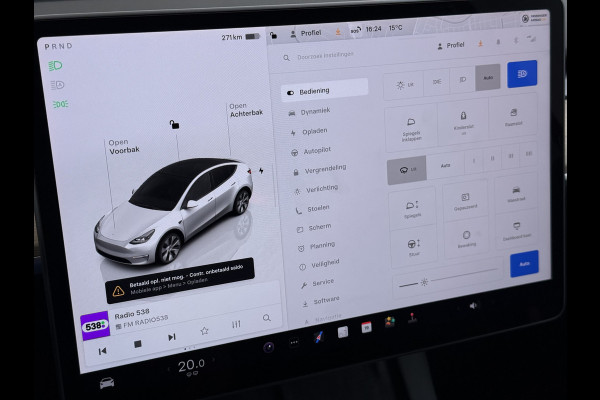 Tesla Model Y RWD 300PK LFP Accu SOH 92,5% Trekhaak Warmtepomp Leder Navi Ecc Adap.Cruise Panoramadak Camera's Stuur+Stoelverwarming Led Traffic-Aware Cruise Control Toybox Elek.Achterklep 1.600KG Trekgewicht 1e Eigenaar Origineel Nederlandse Auto