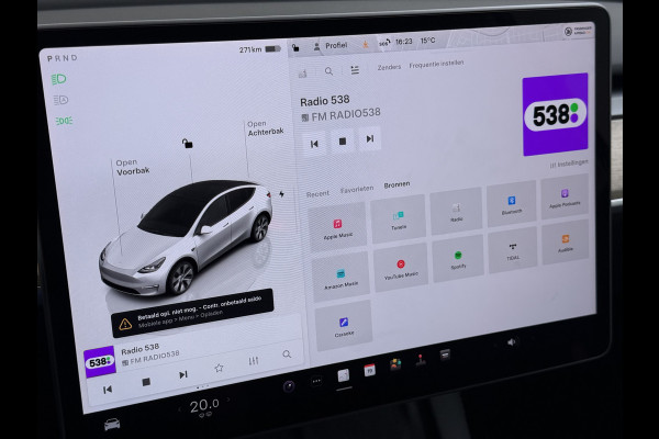 Tesla Model Y RWD 300PK LFP Accu SOH 92,5% Trekhaak Warmtepomp Leder Navi Ecc Adap.Cruise Panoramadak Camera's Stuur+Stoelverwarming Led Traffic-Aware Cruise Control Toybox Elek.Achterklep 1.600KG Trekgewicht 1e Eigenaar Origineel Nederlandse Auto
