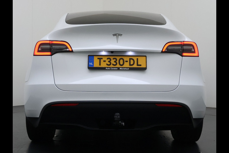 Tesla Model Y RWD 300PK LFP Accu SOH 92,5% Trekhaak Warmtepomp Leder Navi Ecc Adap.Cruise Panoramadak Camera's Stuur+Stoelverwarming Led Traffic-Aware Cruise Control Toybox Elek.Achterklep 1.600KG Trekgewicht 1e Eigenaar Origineel Nederlandse Auto