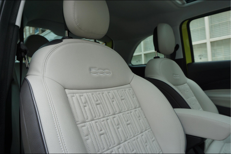 Fiat 500 e La Prima | Ultra Luxe | Leer | Panorama | Adaptive cruise + Lane | Apple Carplay | 17inck Sportvelgen | Full LED | Acid Yellow