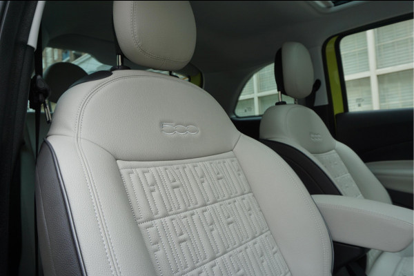 Fiat 500 e La Prima | Ultra Luxe | Leer | Panorama | Adaptive cruise + Lane | Apple Carplay | 17inck Sportvelgen | Full LED | Acid Yellow