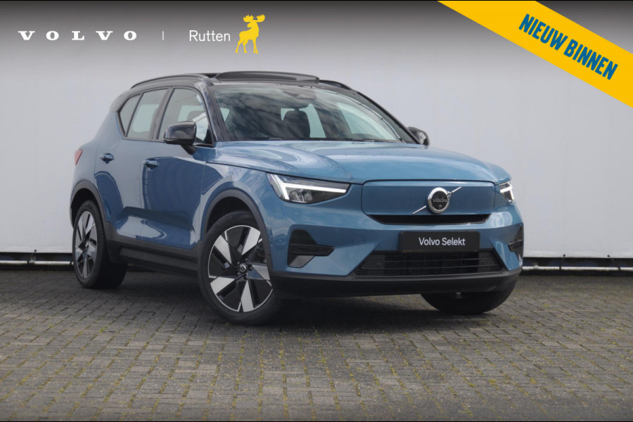 Volvo EX40 Single Ex. Range Ultra 82 kWh / Panorama schuif-kanteldak / 360 Camera / Harman Kardon / Trekhaak / Stuur- en stoelverwarming / Adaptive Cruise / Elektrische best.stoel met geheugen
