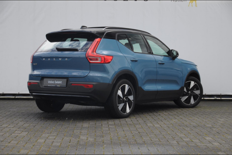 Volvo EX40 Single Ex. Range Ultra 82 kWh / Panorama schuif-kanteldak / 360 Camera / Harman Kardon / Trekhaak / Stuur- en stoelverwarming / Adaptive Cruise / Elektrische best.stoel met geheugen